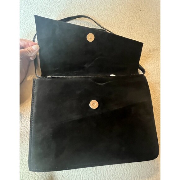 SCEPI Vintage Made In Italy Black Suede Shoulder Bag With Dust Bag - Picture 4 of 8